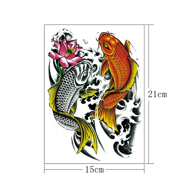 Buy Koi Fish Temporary Tattoo Transfers. Japan Asian Style Online