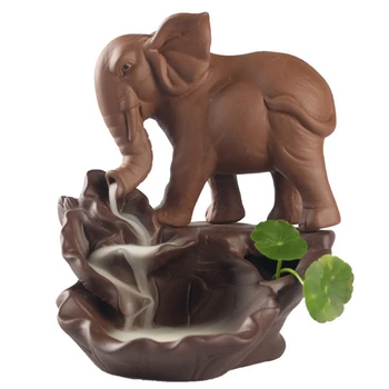 

Elephant Backflow Incense Burner Incense Censer Use In Home Office Holder Ceramic Aromatherapy Crafts Incense