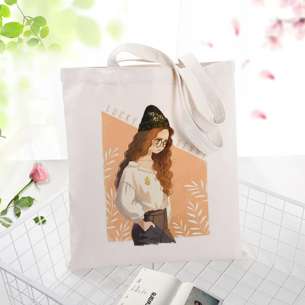 Иллюстрация Печать холст вместительная сумка для покупок сумка ежедневное использование текста DIY пользовательский принт Логотип эко многоразовая утилизация