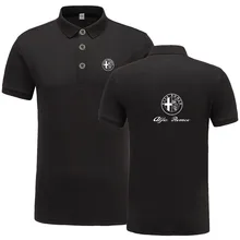 Новая летняя Повседневная рубашка поло Alfa Romeo мужская хлопковая Однотонная рубашка поло с коротким рукавом мужская одежда