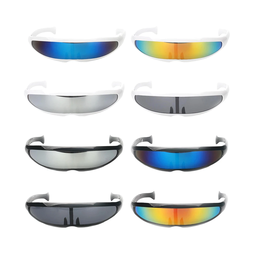 

Futuristic Robocop Cyclops Outter Space Robot Shield Sunglasses Color Mirrored Lens Visor