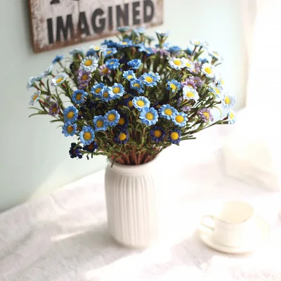 

8 Small Daisies Artificial Flowers Fake Flowers Wedding Decoration Home Silk Fake Flowers Simulation Gerbera
