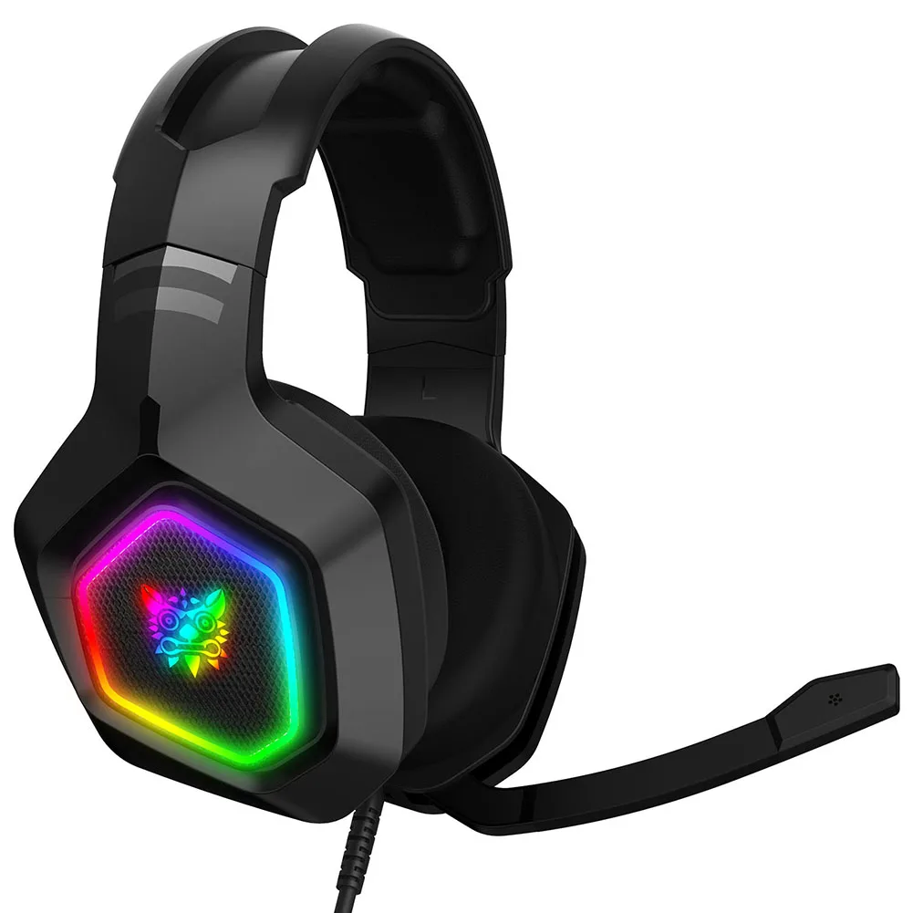 K10 3 5mm Wired Headphone RGB Lighting Audio Music Gaming Headset with Microphone Wired Earphone HiFi Headphones