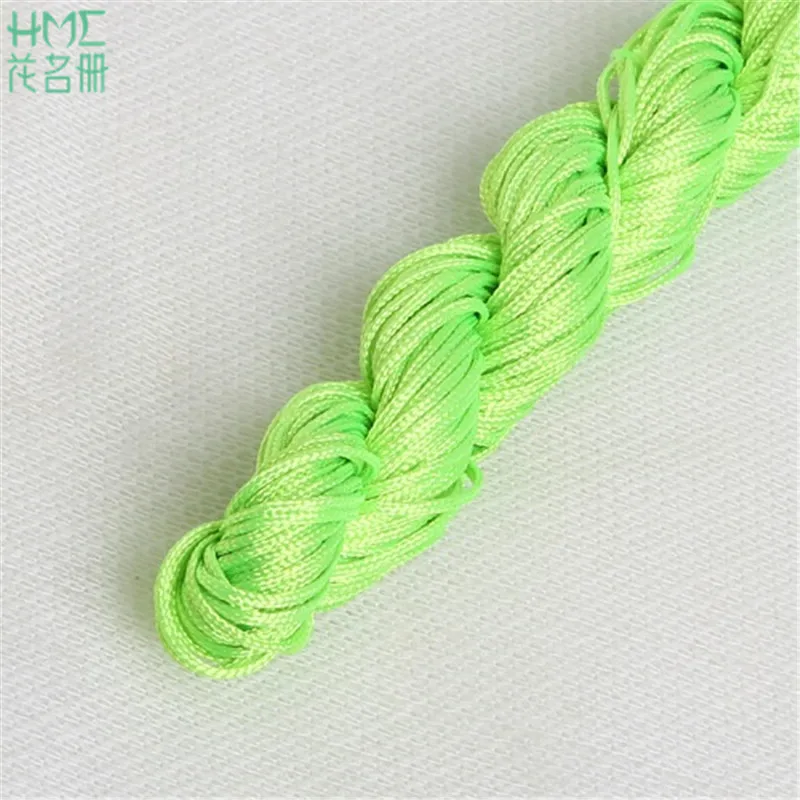 Light Green Высококачественная нейлоновая бусина ювелирный шнурок резьба китайский узел макраме трещотка 1 мм* 24 м веревка для DIY модный браслет плетеная веревка - Цвет: Light Green