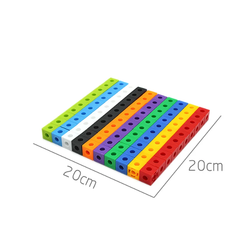 100pcs 10colors Multilink Linking Counting Cubes Snap Blocks Teaching Math Aids Manipulative Kids Early Education DIY Toy