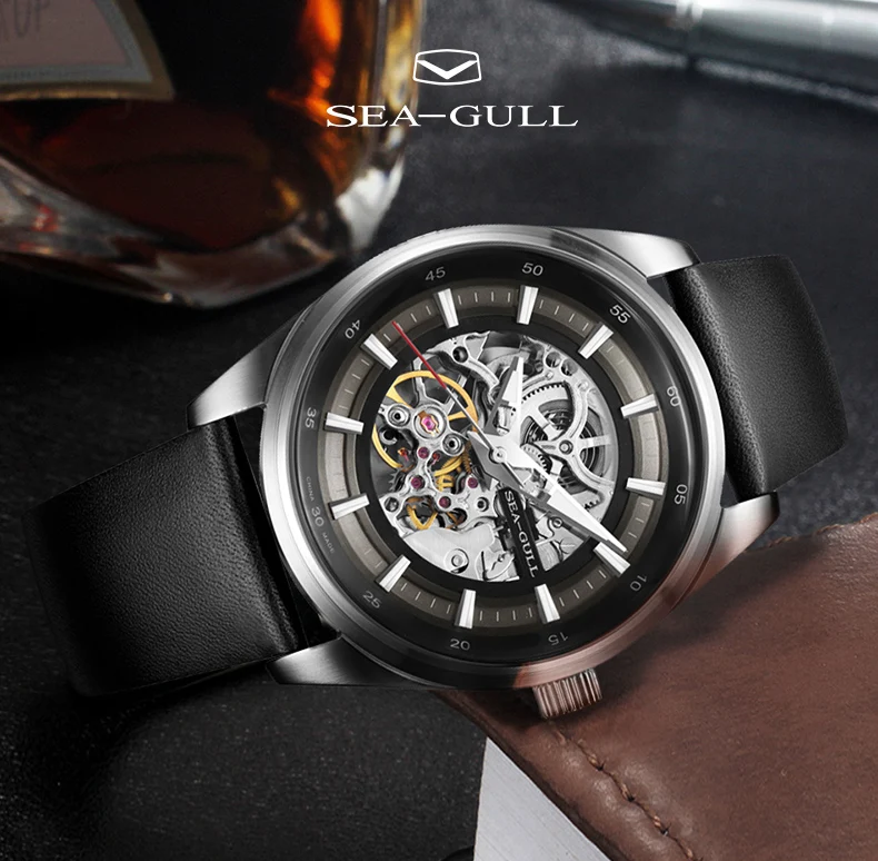 seagull luxury brand watch automatic watch men mechanical watch man watch Full hollow mechanical Business watch 819.92.6076