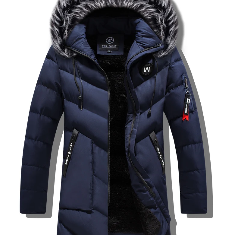 Мужская/Женская длинная куртка с меховым капюшоном, зимнее пальто для мужчин, теплая однотонная мужская куртка на молнии, ветровка, верхняя одежда для альпинизма, manteau homme hiver
