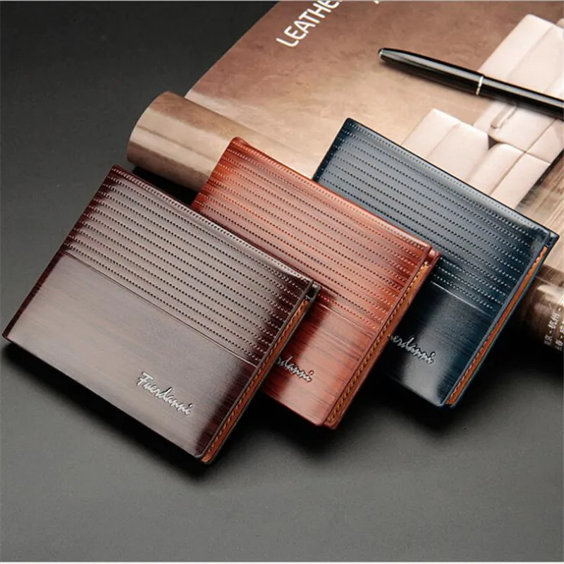 

Men's leather brand luxury wallet short men's wallet credit card 2019 top vintage embossed wallet purse brand wallet