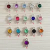 12pcs/lot Colorful Birthstone Charms 11mm*19mm Acrylic double charms for Diy Statement Necklace and Bracelet A003 ► Photo 1/6