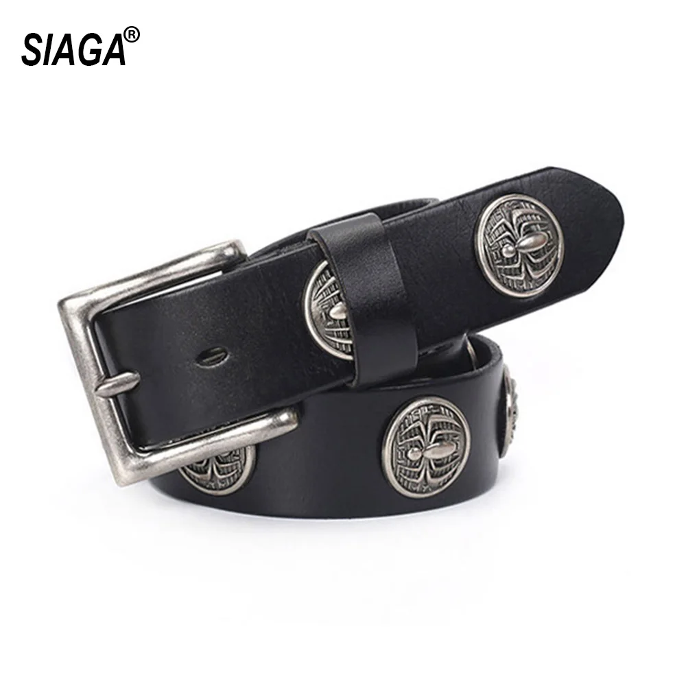 Unisex Personalized Customization Cowhide Leather Belts for Women Western Cowboy Knights Accessories 3.8cm Width SA012