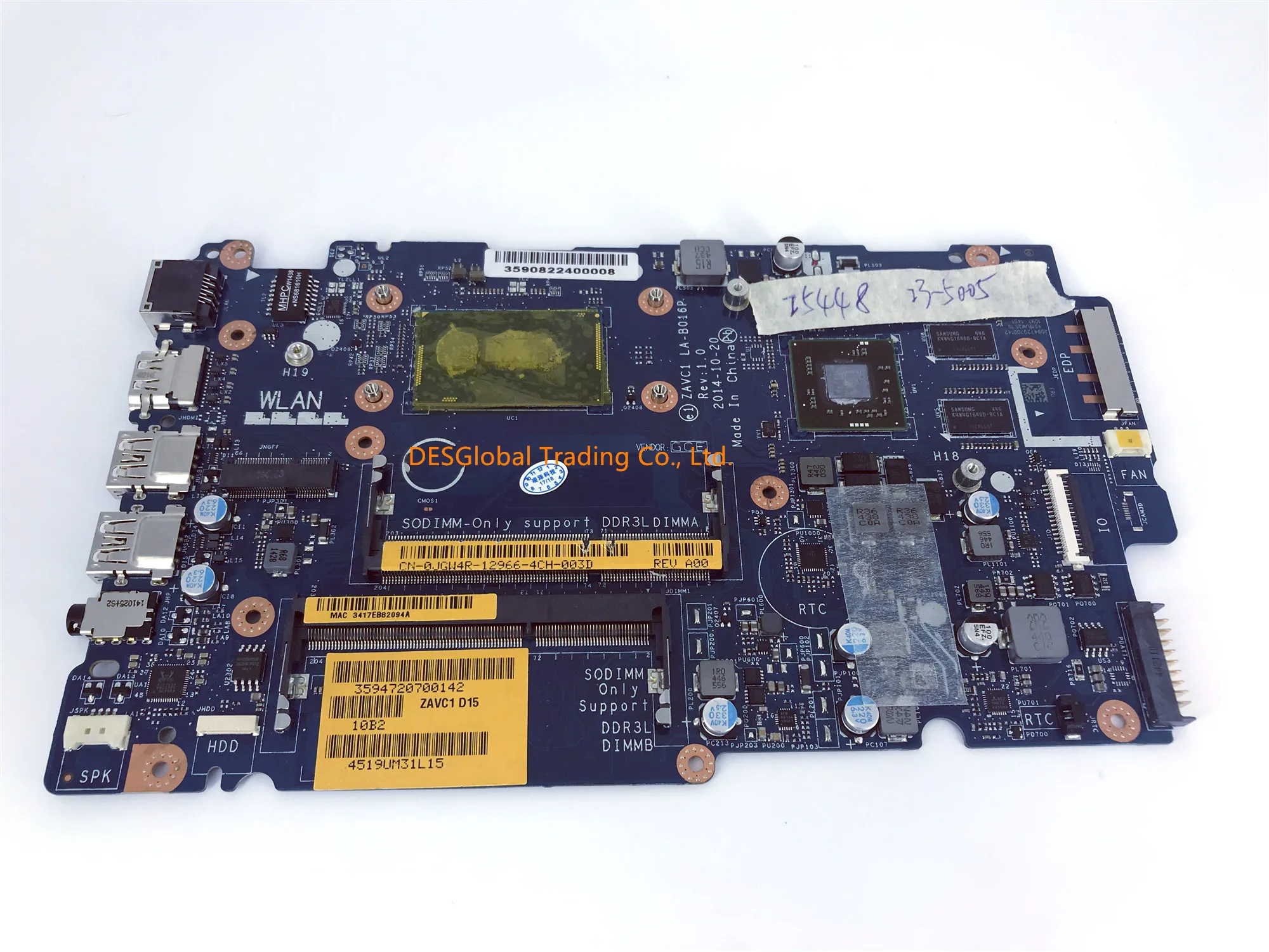 

For Dell Inspiron 5448 5548 Laptop Motherboard JGW4R 0JGW4R CN-0JGW4R LA-B016P with I3-5005U Mainboard Working Perfectly