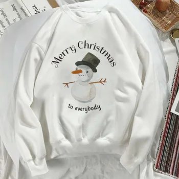 

Merry Christmas To Everybody Cute Snowman Women Sweatshirt Hoodies Harajuku Casual Long Sleeve Hoody 2019 New Winter Clothing