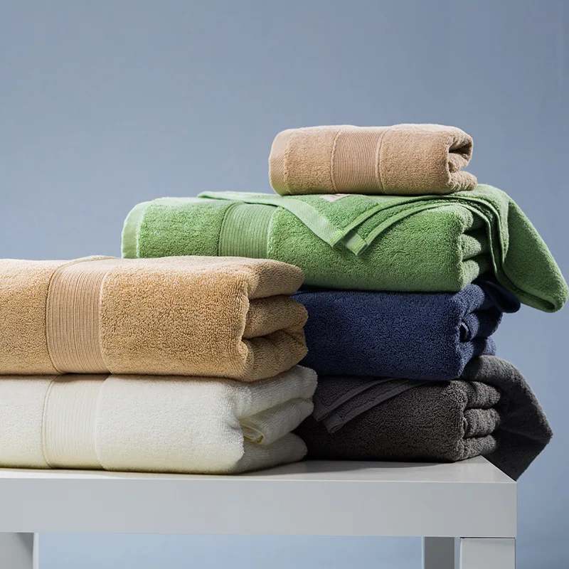 

150x80cm plain color 100% cotton large bath towel hotel blanket water absorbent body towel adult