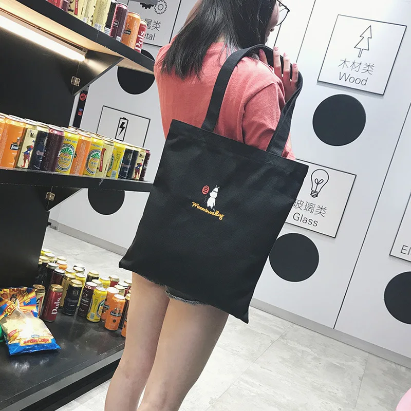 

Manufacturers Wholesale Korean-style Fashion Embroidery Room Hand Canvas Bag Women's Literature And Art Simple Students bu xi da