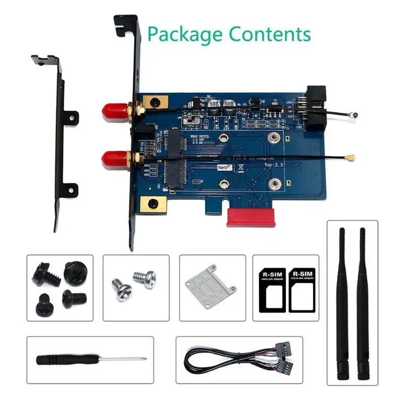 Адаптер PCI-E для Mini PCI Express, мини-карта со слотом для sim-карты для Wi-Fi модуля Plug and Play, удобная и быстрая работа