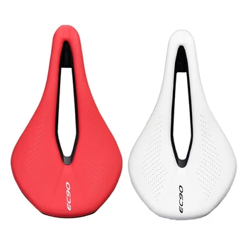 

EC90 2 Pcs Bicycle Seat Saddle Mtb Road Bike Saddles Mountain Bike Racing Saddle Pu Breathable Soft Seat Cushion , White & Red