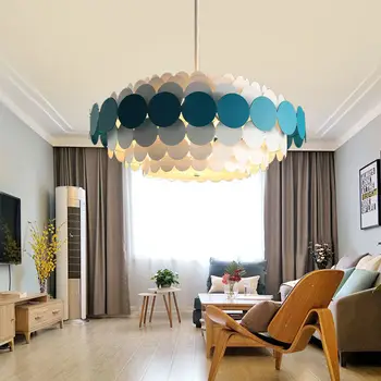 

Nordic simple and creative metal living room dining chandelier children room bedroom study designer model between the chandelier