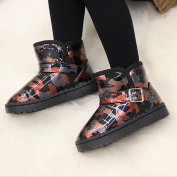

Kid snow Shoes winter Girl Boy boots velvet waterproof warm Shoes Children Camouflage outdoor warm boots for girls christmas