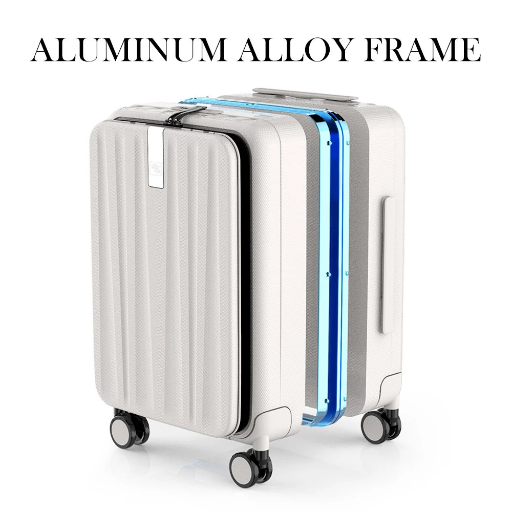 Hanke Carry On Suitcase Aesthetic Design 7mm Aluminum Frame Rolling Luggage Boarding Cabin PC Spinner Wheel TSA Lock 18