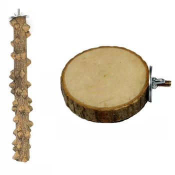 

Natural Wood Parrot Perch Set, Perches for Bird Cages, Bird Perches for Parrots, Cockatiel Perch, Grinding Stick Round Wooden Pl