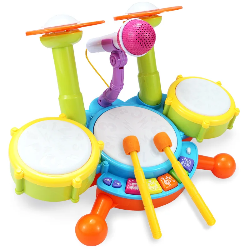 

Children'S Educational Musical Instrument Toy a Year of Age Beat the Drum Shelf 12-3-4-6 Drummer Plastic Toys Baby GIRL'S And BO