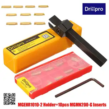

MGEHR1010-2 1pcs Grooving Tool Holder and 10pcs blade MGMN200-G grooving inserts CNC Lathe cutter for Turning Tool