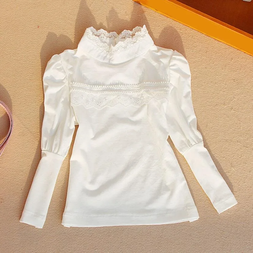 Girls Shirt Top Ruffled School Spring Long sleeve Blouse White off Age 2-14 year 