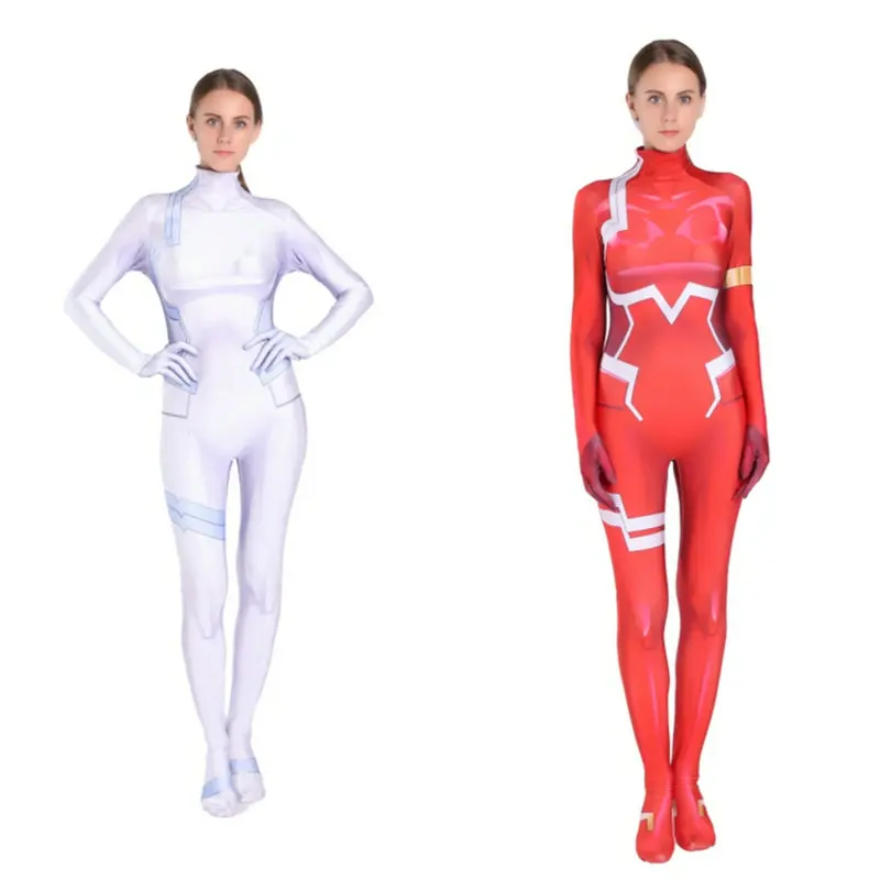 Женский костюм для косплея с 3D-принтом аниме любимый во Франции 02 Zero Two боди