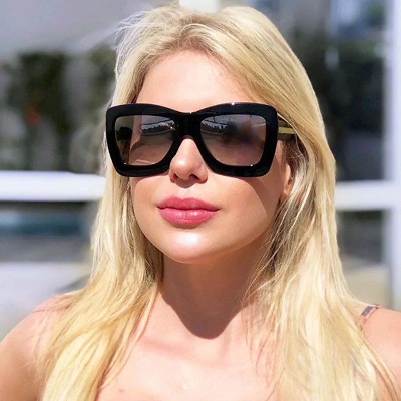 

Солнцезащитные очки WackSaria женские, большие металлические винтажные модные солнечные очки в стиле ретро, с квадратной оправой