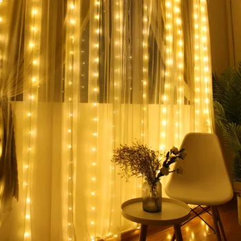 

Thrisdar 3*2M 3* 3*3M 6*3M LED Window Curtain String Light Wedding Party Christmas Bedroom Wall Curtain Icicle Garland Light