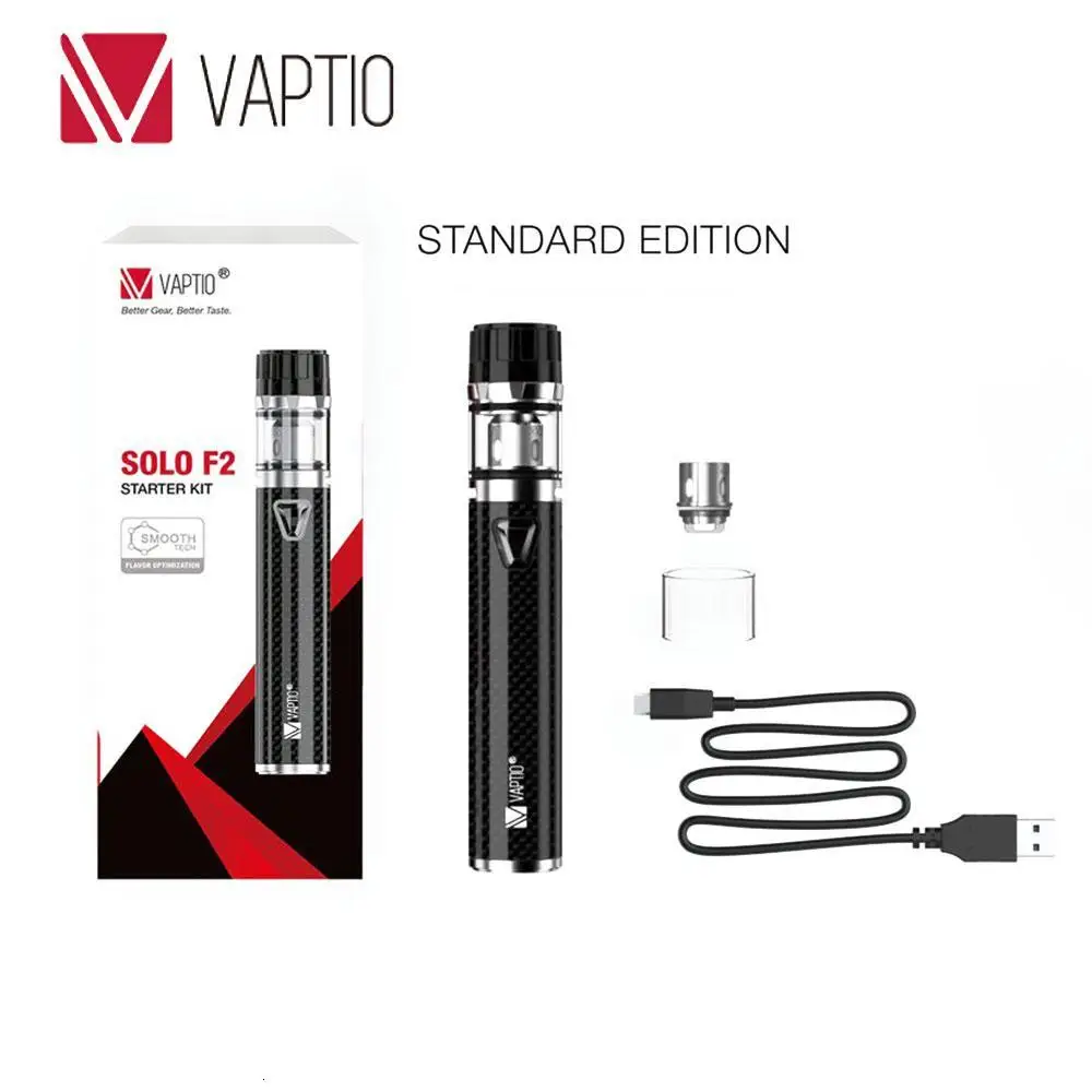 Vape испаритель ручка 2200 мАч Vaptio SOLO F2 комплект мод 50 Вт катушка 0 25 Ом двухъядерный