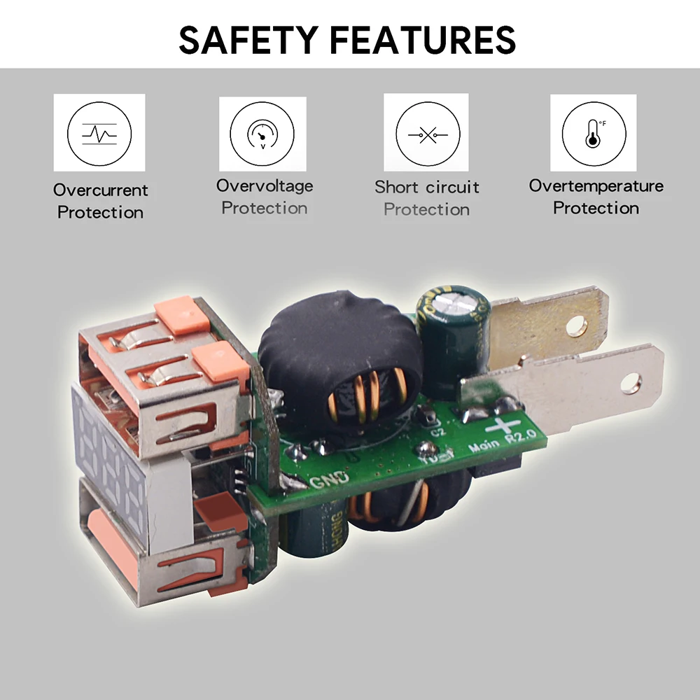 12 V-24 V Автомобиль Мотоцикл Dual USB Зарядное устройство для мобильных телефонов и планшетов с двумя QC3.0 быстрой зарядки гнездо адаптера с цифровым Дисплей