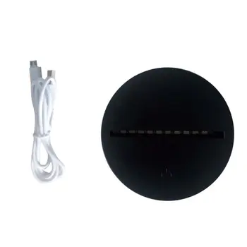 

3D Led Lamp Night Light Base Abs Acrylic Portable And Lightweight Remote Control/Touch Type Light Base Black Suitable Festival