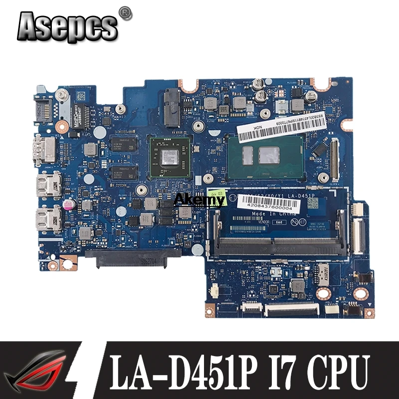 LA-D451P материнская плата для ноутбука For Lenovo YOGA 510-14ISK Flex4-1470 оригинальная I7-6500U с