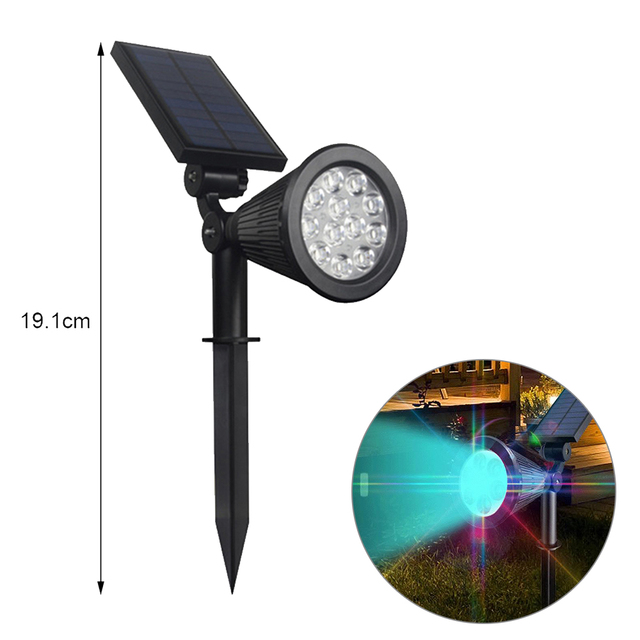 LED Solar Lawn Lamp12W Outdoor Garden Ground Spotlight Waterproof Inserting Floor Street Light RGB Landscape Decoration