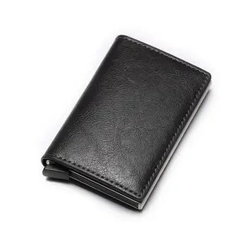 

2020 Thief Men Credit Card Holder Blocking Rfid Minimalist Wallet Bag Leather Business id Cardholder Metal Purse cartei