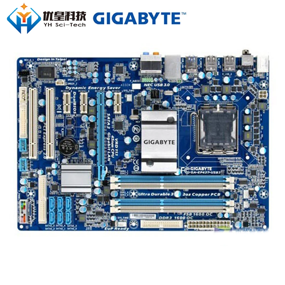 

Original Used Desktop Motherboard Gigabyte GA-EP43T-USB3 P43 LGA 775 Core 2 Extreme/Core 2 Quad/Core 2 Duo 16G DDR3 ATX