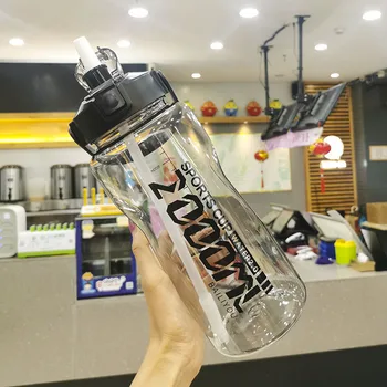 

new 1500/2000ml water bottle with straw Large-capacity Outdoor Bicycle Cycling Climbing Drinking Bottles plastic water cup cute