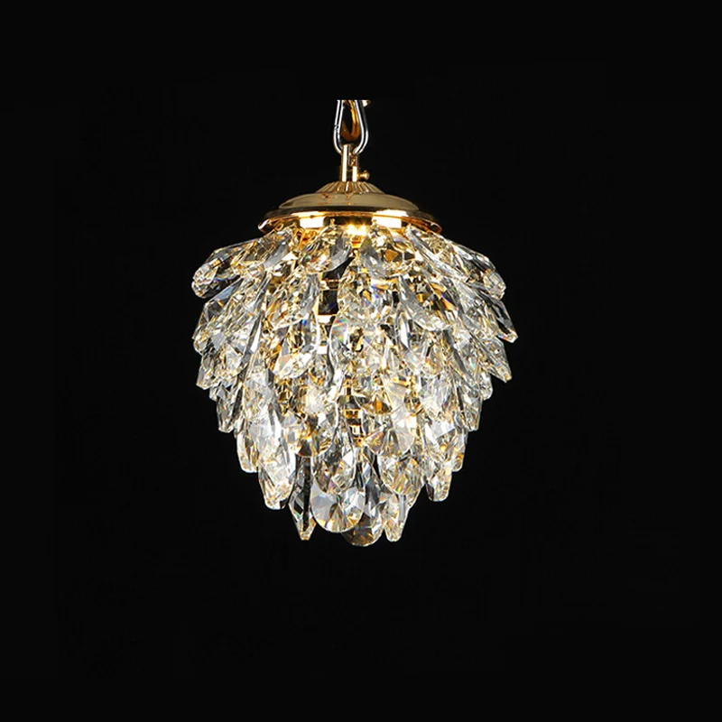 Современный хрустальный подвесной светильник, Золотой/Хромированный подвесной светильник в форме ананаса, используемый в дорожке, Клубная гарантия