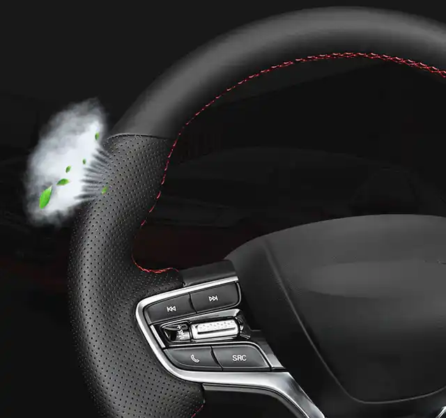Funda de cuero genuino para volante de coche, cosida a mano, color negro,  para Peugeot 308, 2015, 2016, 2017 - AliExpress