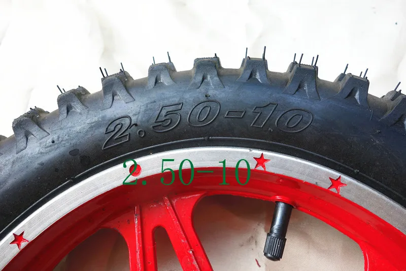 Резиновая мотоциклетная шина 2,50-10 Внутренняя труба наружная tyred задняя/Передняя Ступица