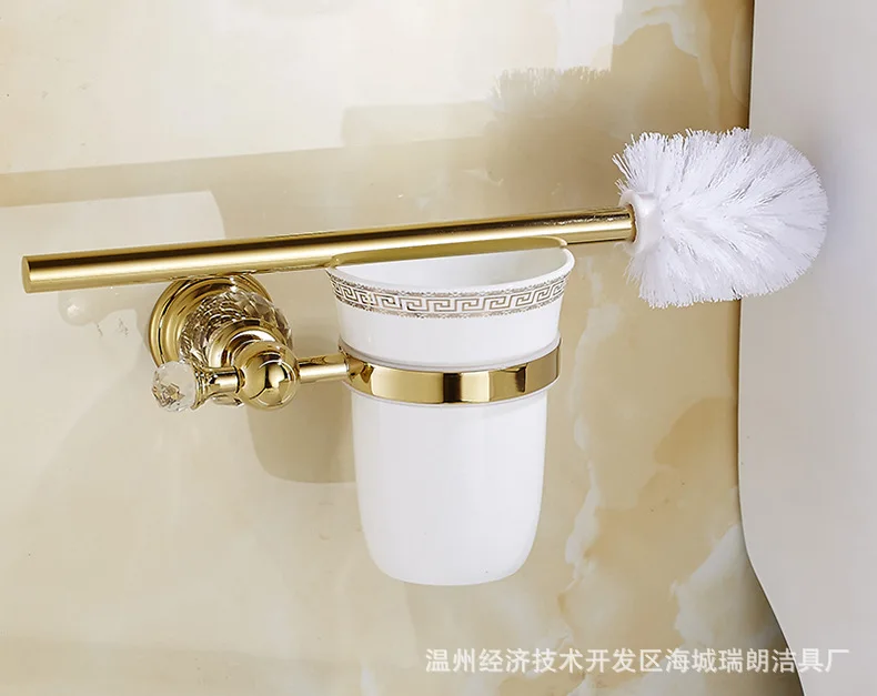 Европейский набор аксессуаров для ванной комнаты блестящий золотой кристалл вешалка для полотенец металлический держатель для зубной пасты настенный поворотный держатель для полотенец