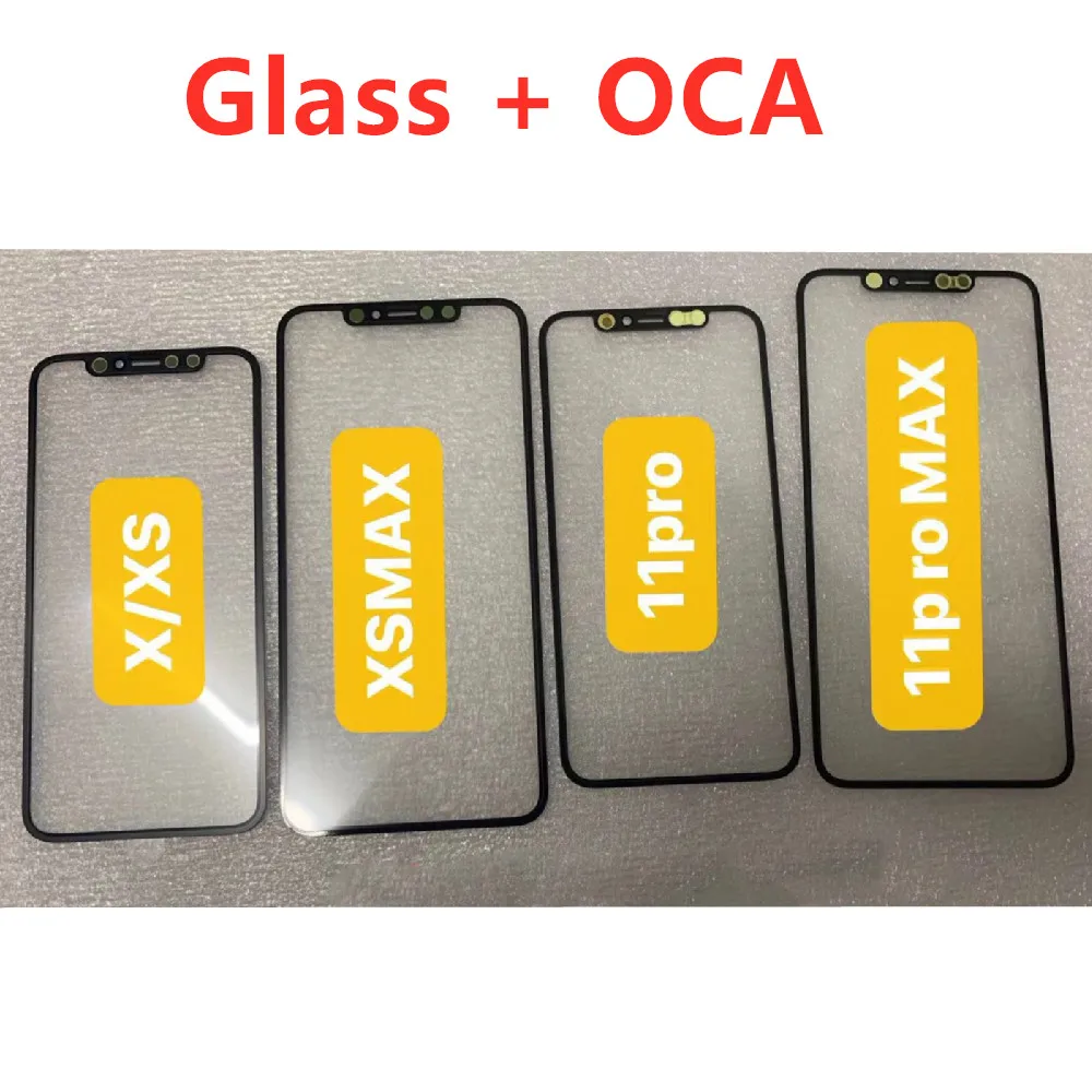 Новое внешнее стекло + OCA запасная часть для ремонта iPhone 11 PRO XS MAX XR X Переднее