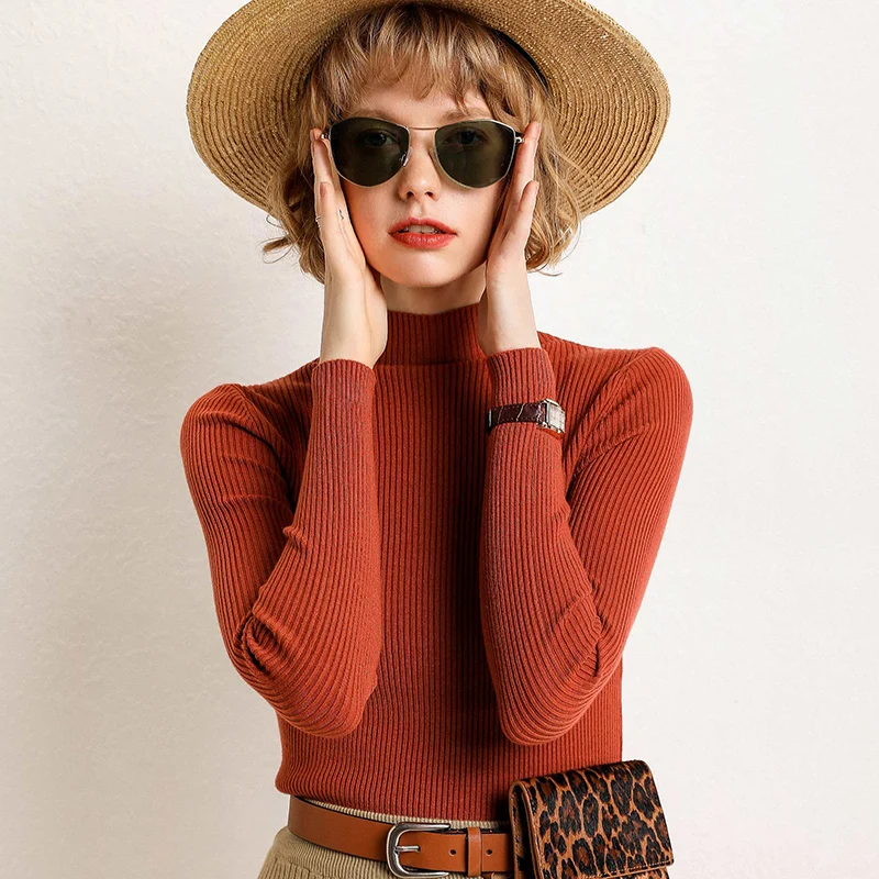 

adishree 2019 woman winter 100% Cashmere sweaters and auntmun knitted Pullovers High Quality Warm Female Office Lady Turtleneck