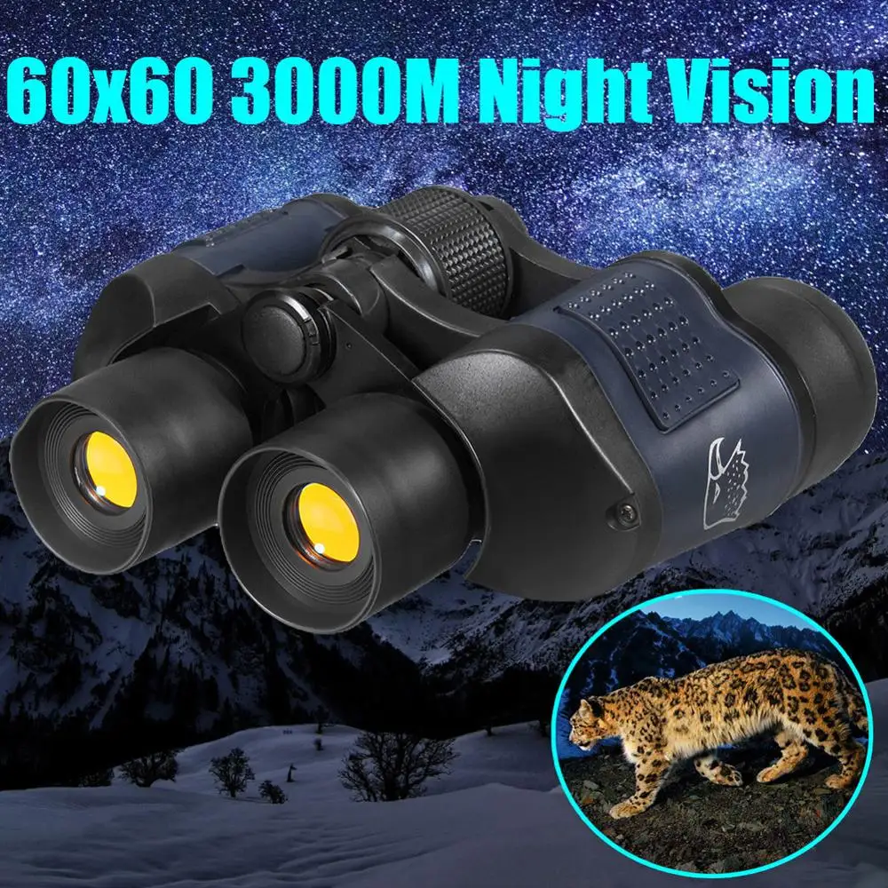 Бинокль высокой четкости с фиксированным зумом телескоп 60x60 HD ночного видения 3000 м портативный Открытый путешествия охота оптический ночное видение