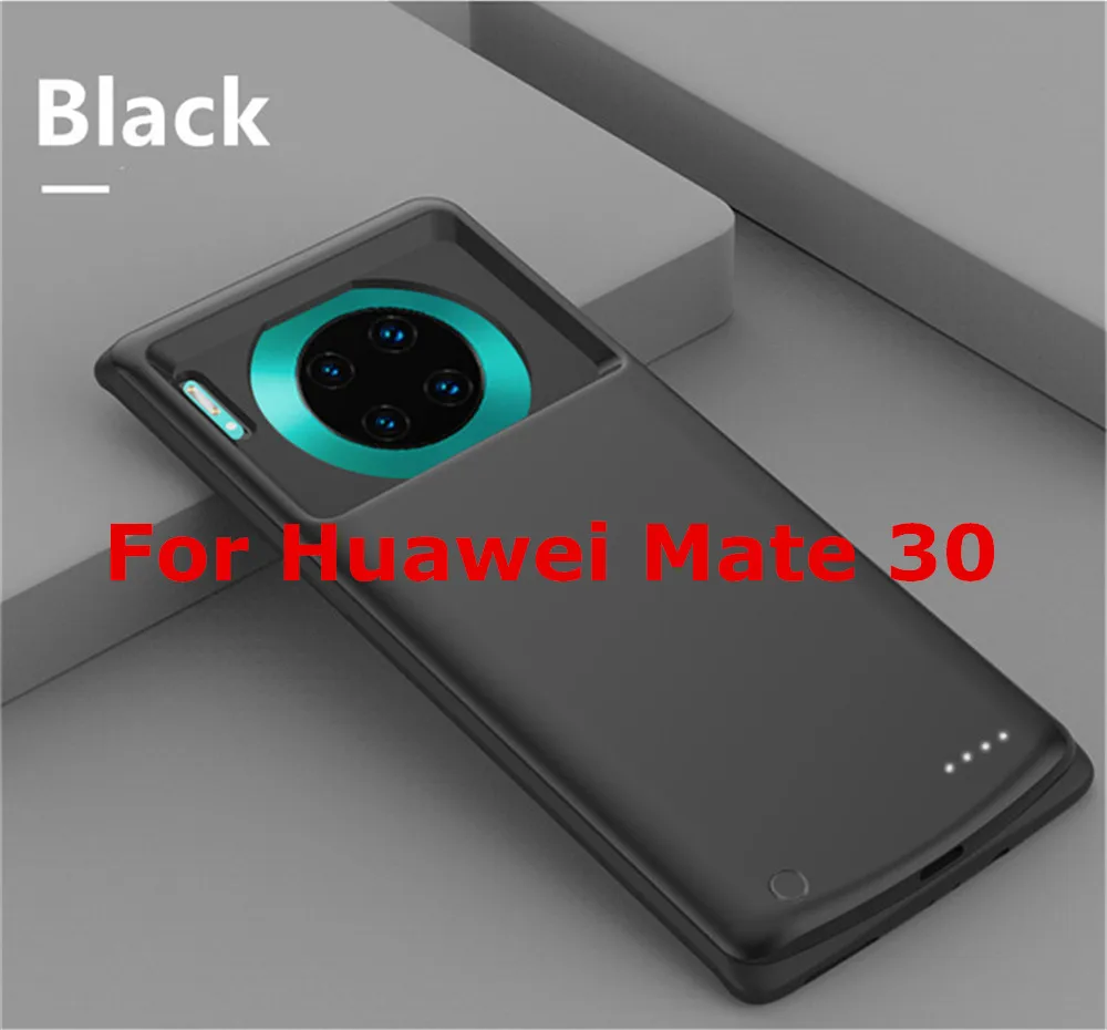 Black for Mate 30 Чехол для внешнего зарядного устройства для huawei mate 30 Pro, чехол для аккумулятора 6800 мА/ч, чехол для зарядного устройства для huawei mate 30, чехол для питания - Color: Black for Mate 30