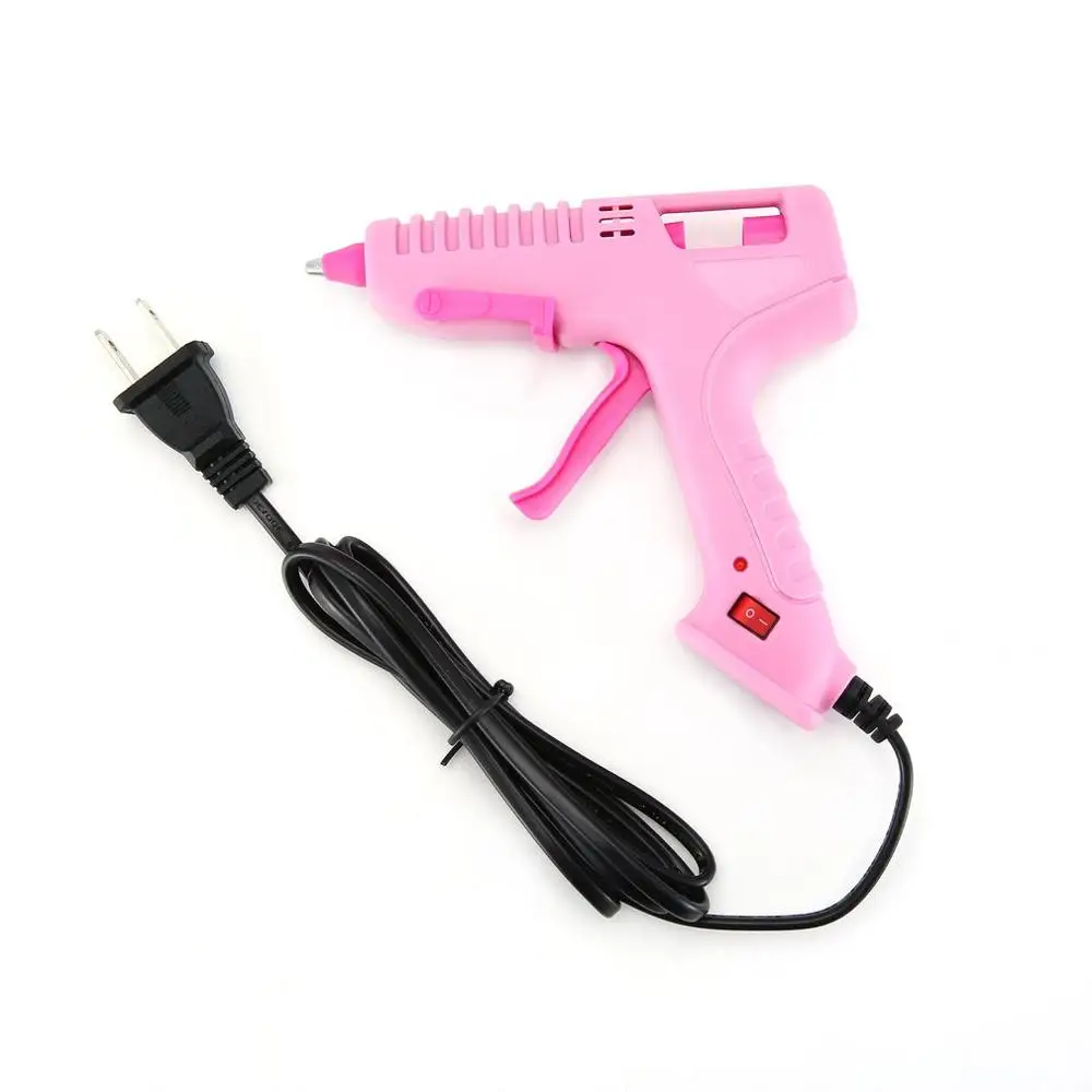 RJ801 30W Hot Melt Glue Gun with Stick for DIY Handwork Toy Repair Tools Electric Heat Temperature Guns Pink US type | Инструменты