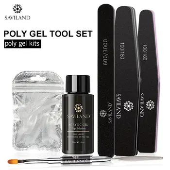 

SAVILAND Polygel Nail Kit Tools Quick Camouflage Crystal Gum Hard for Manicure Set Poly Gel Nail Design UV LED Lamp