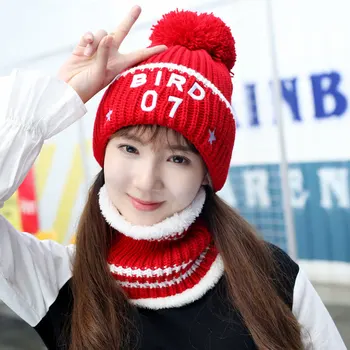 

Hat Cap New Korean Winter Wool Women Knitted Adult Casual Embroidered Style Is Yarn Crimping