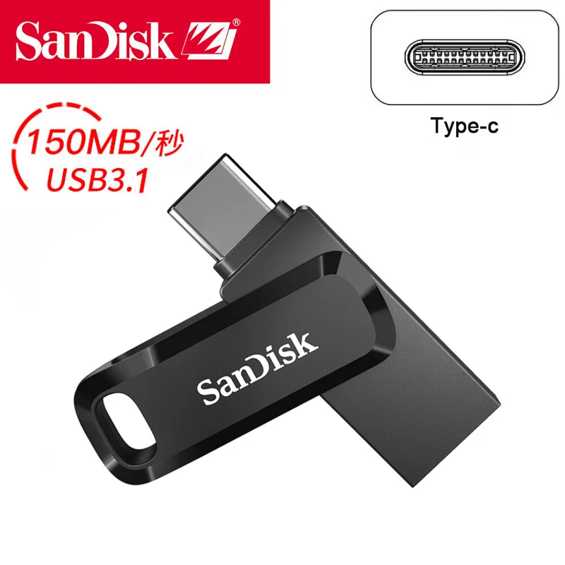 SanDisk Pen Drive 32GB USB Stick tipe c Flash Type-C To Micro B USB-A 3.1 64GB 256GB Pendrive 128GB With OTG | Компьютеры и офис